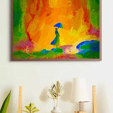 Malen nach Zahlen - Frau mit Sonnenschirm, Abstrakt - hochwertige Leinwand - Abstrakt, Horizontal, Menschen